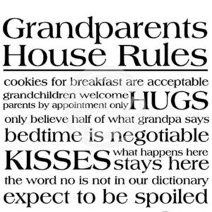 Grandparents House Rules Wall Vinyl Decal 11"x14"